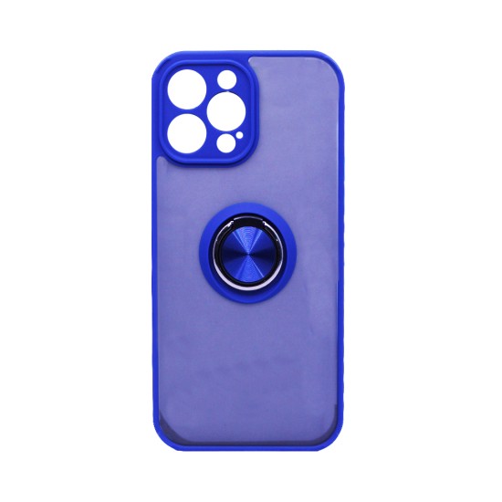 Case with Support Ring for Apple iPhone 13 Pro Max Smoked Blue